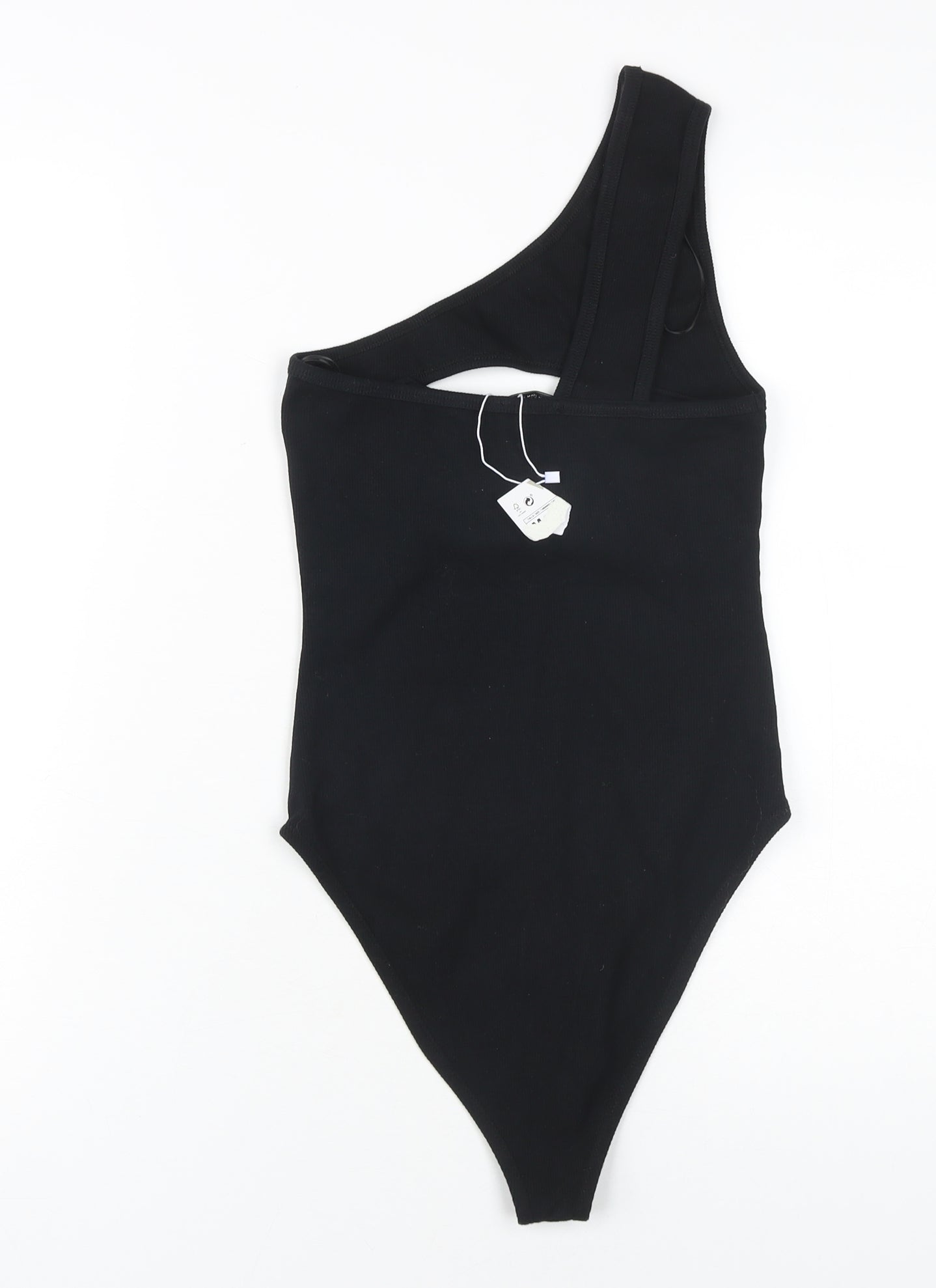 Zara Women's Black Bodysuit One Shoulder Size M Chic