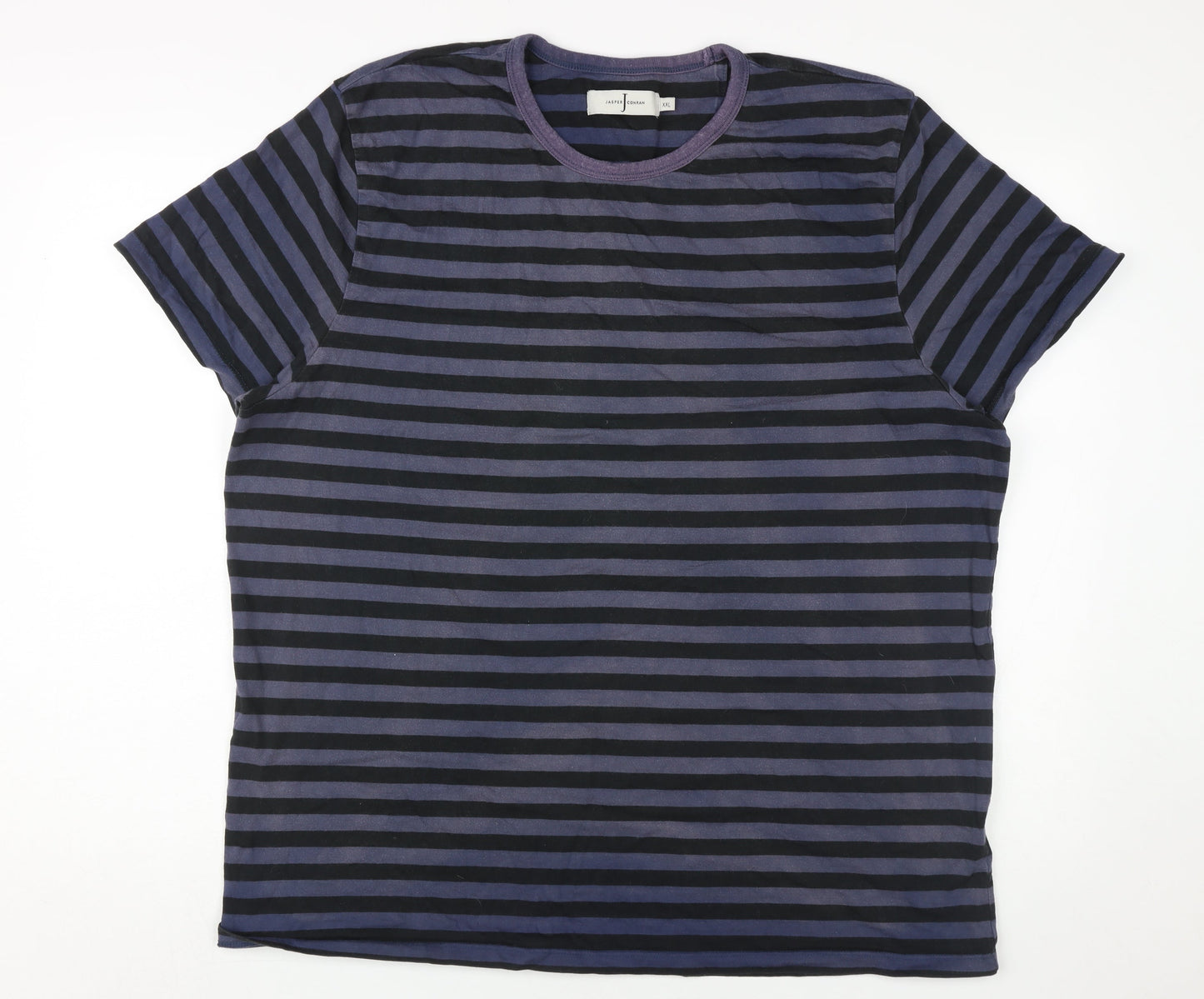 Jasper Conran Men's Striped Blue T-Shirt 2XLT