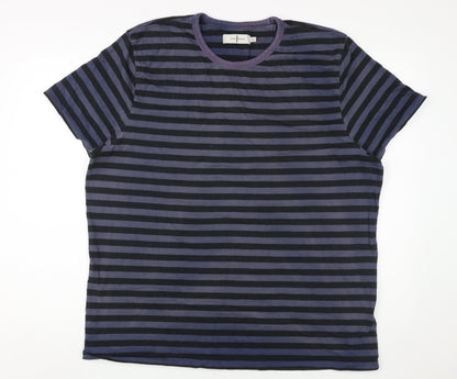 Jasper Conran Men's Striped Blue T-Shirt 2XLT