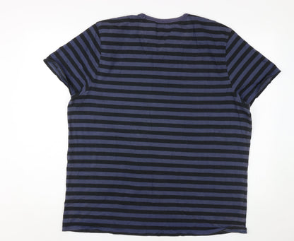 Jasper Conran Men's Striped Blue T-Shirt 2XLT