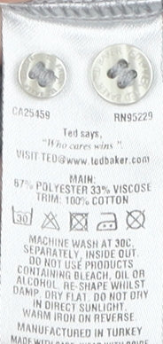 Ted Baker Men's Grey Polo, M, Collared Short Sleeve