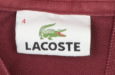 Lacoste Men's Red Polo Shirt - Medium, Collared, Logo