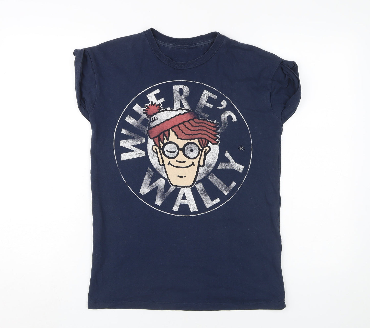 Women's Blue Where's Wally T-Shirt, Size 8, Casual