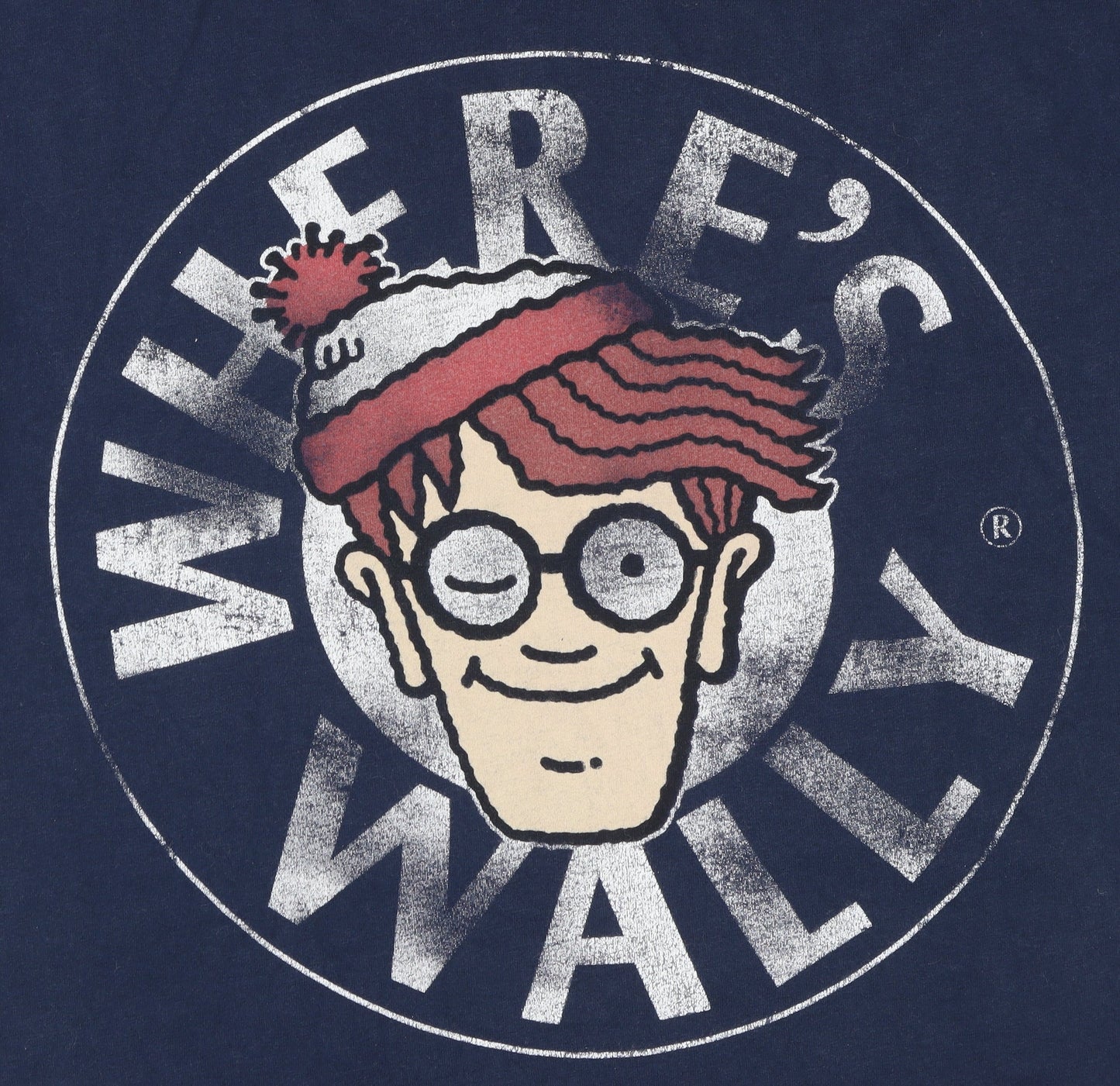 Women's Blue Where's Wally T-Shirt, Size 8, Casual