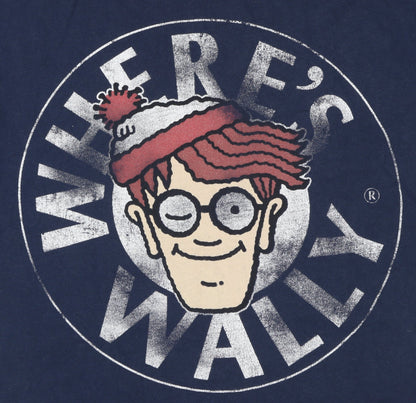 Women's Blue Where's Wally T-Shirt, Size 8, Casual