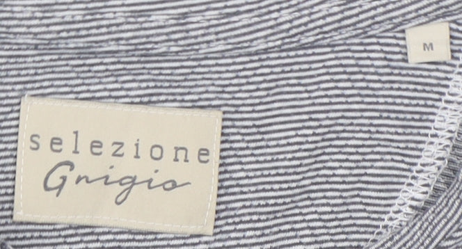 Selezione Grigio Men's Grey Striped T-Shirt M