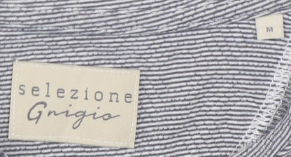 Selezione Grigio Men's Grey Striped T-Shirt M