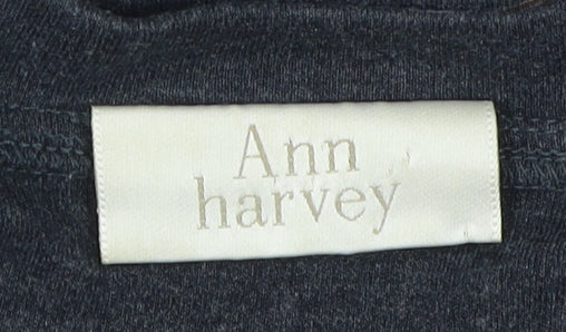 Womens UK Size 16 Ann Harvey Black Tunic T-Shirt