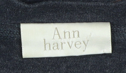 Womens UK Size 16 Ann Harvey Black Tunic T-Shirt
