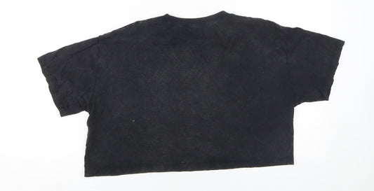 Womens UK Size S Hollister Black Cropped T-Shirt