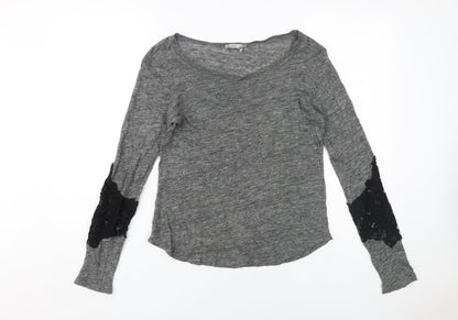 Womens UK Size 8 Zara Grey Basic T-Shirt