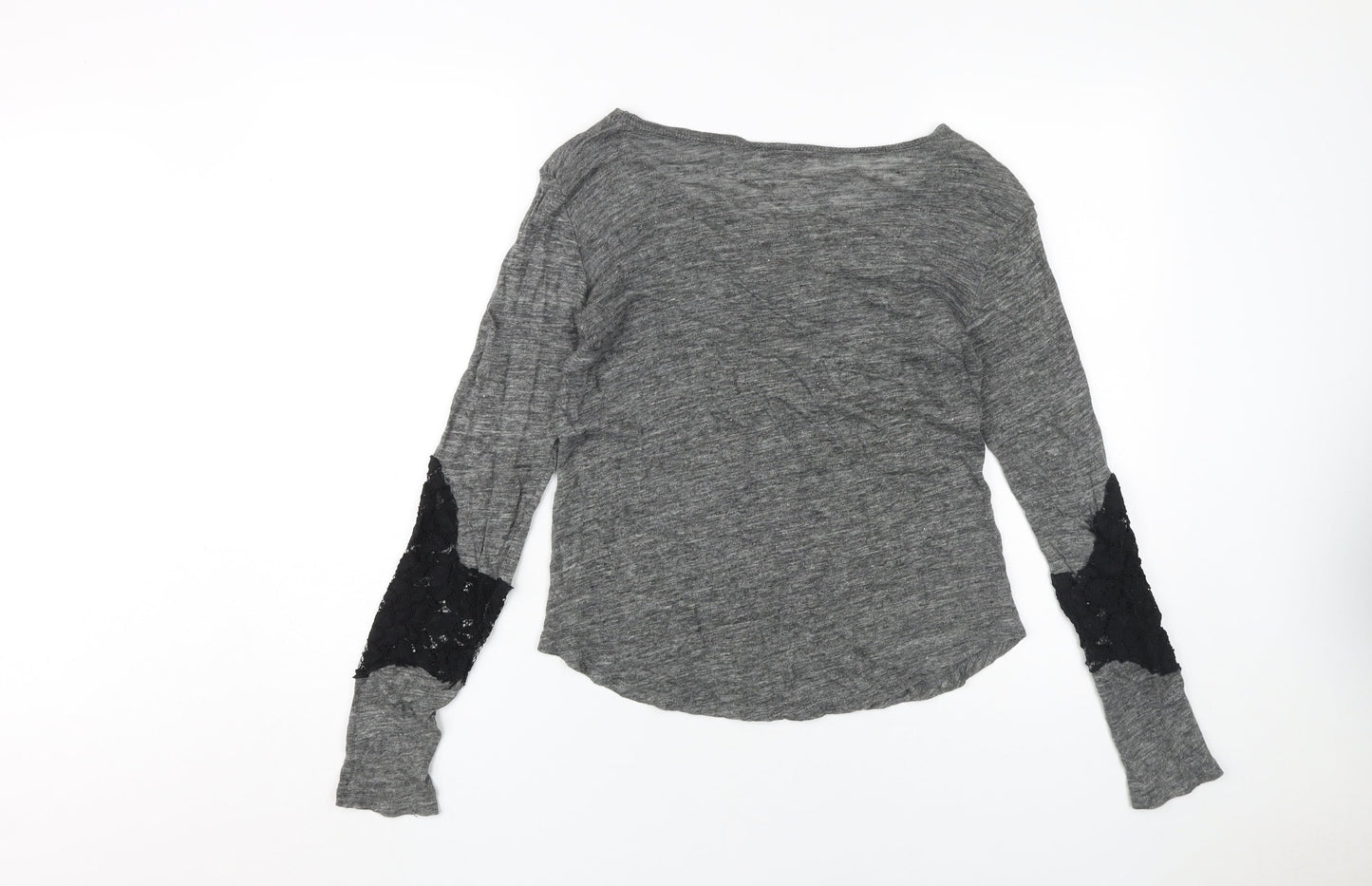 Womens UK Size 8 Zara Grey Basic T-Shirt