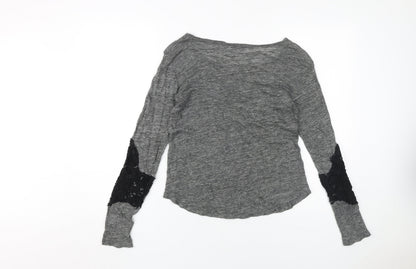 Womens UK Size 8 Zara Grey Basic T-Shirt