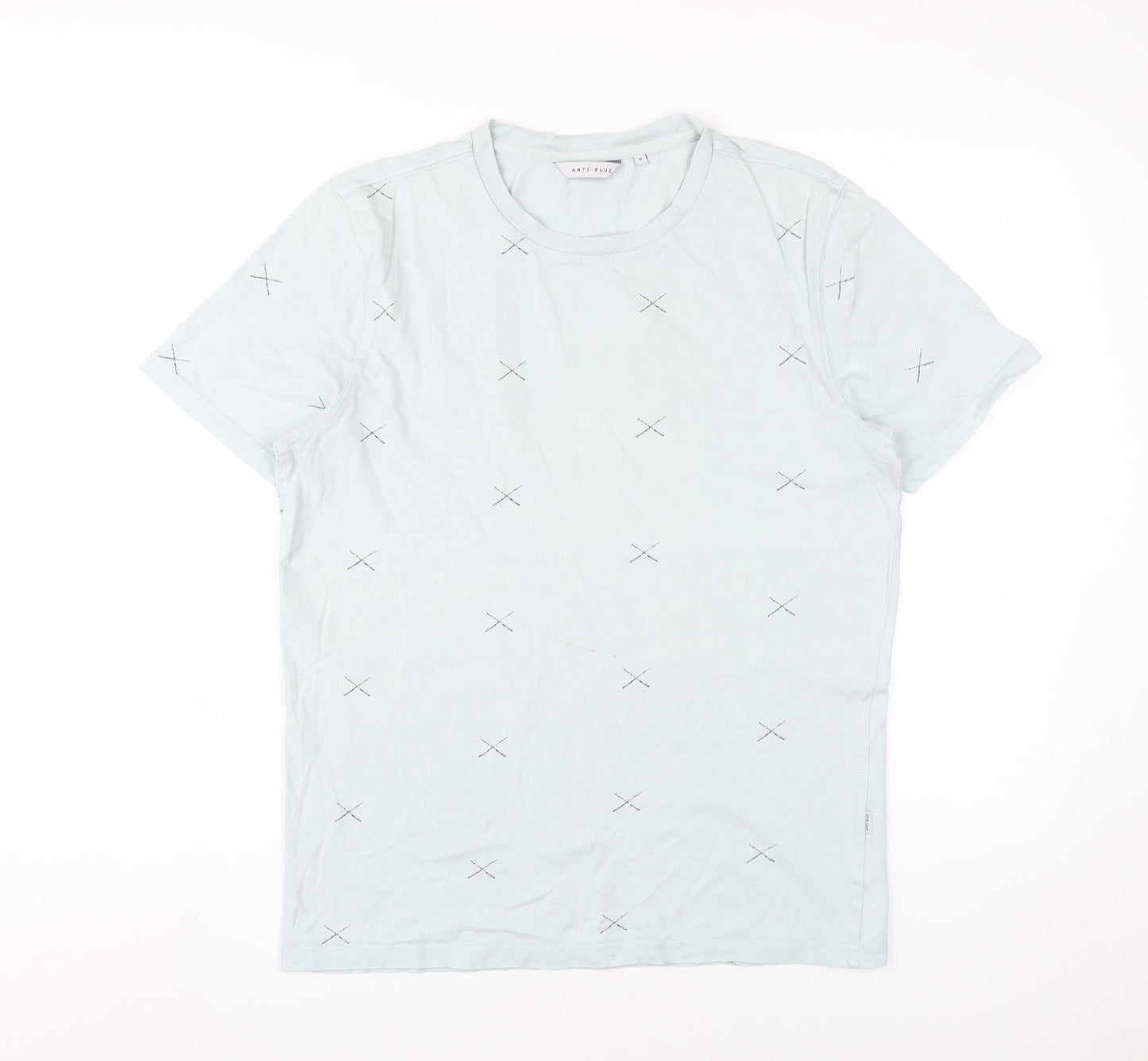 Anti-Blue Men's M Blue Cotton Graphic T-Shirt
