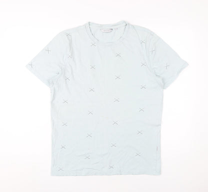 Anti-Blue Men's M Blue Cotton Graphic T-Shirt