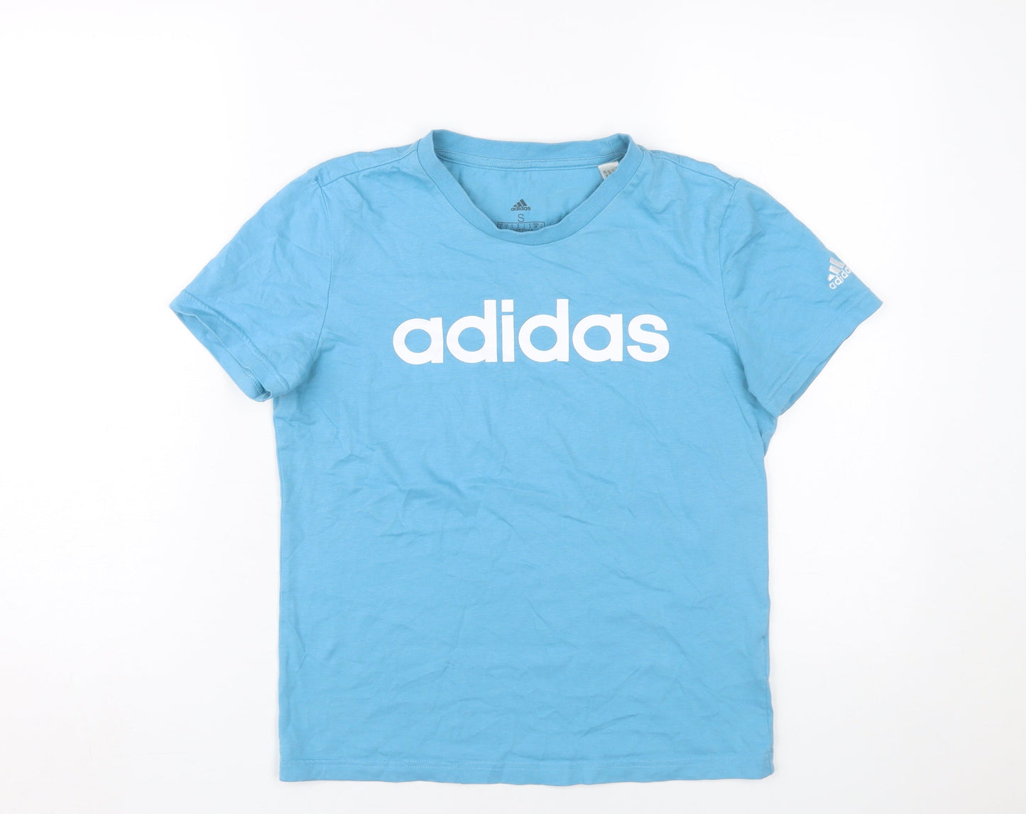 Unisex Adults UK Size S adidas Blue Basic T-Shirt