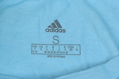 Unisex Adults UK Size S adidas Blue Basic T-Shirt