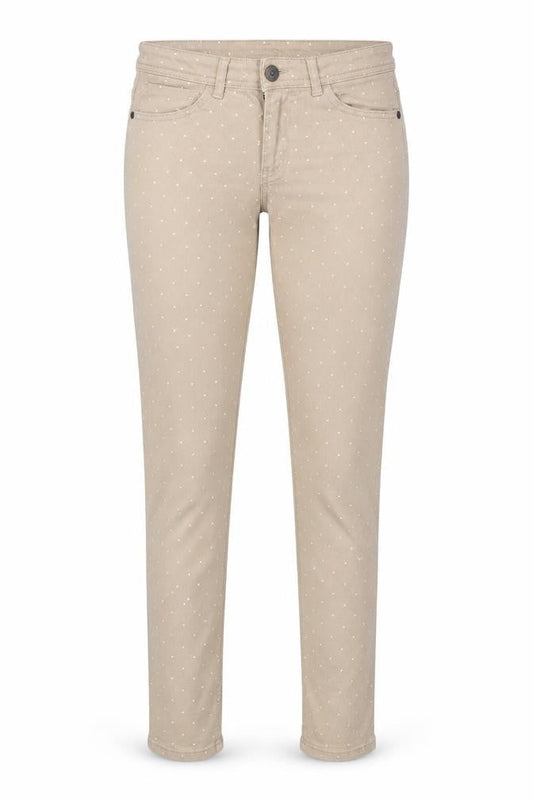 Front view of Adidas Women's Beige Polka Dot Skinny Jeans M