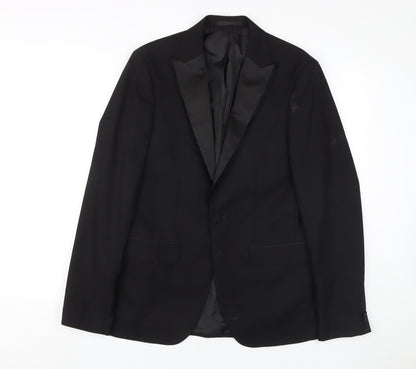 Mens UK Size 38 Moss London Regular Black Suit Tuxedo