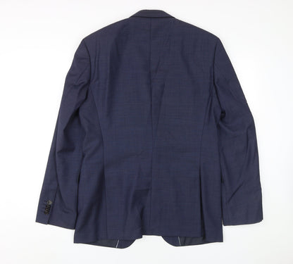 Mens UK Size 38 HUGO BOSS Regular Blue Suit Jacket