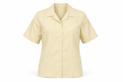 Womens UK Size 12 Viyella Beige Basic Button-Up