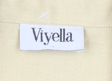 Womens UK Size 12 Viyella Beige Basic Button-Up