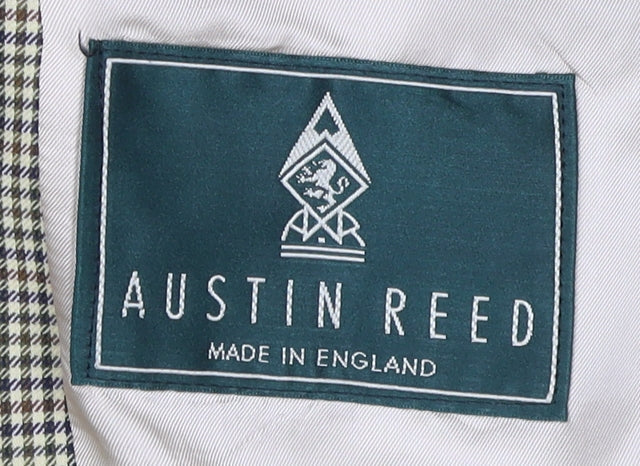 Austin Reed Men's Brown Check Wool Blazer 44 Long