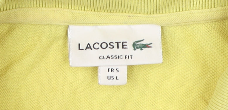 Lacoste Men's Yellow Classic Polo Shirt L