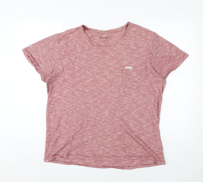 Wrangler Men's Red Striped Cotton T-Shirt, Size S