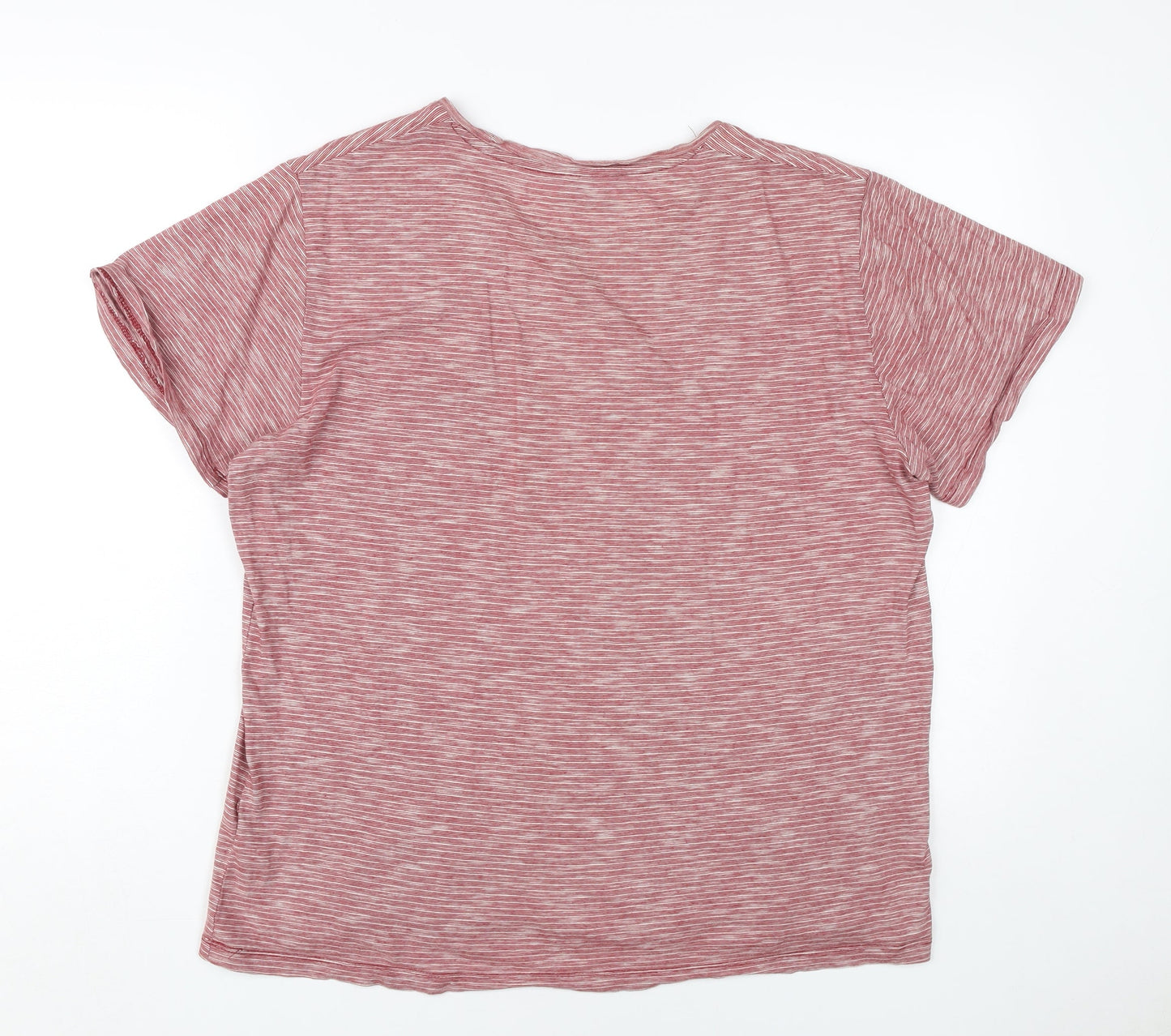 Wrangler Men's Red Striped Cotton T-Shirt, Size S