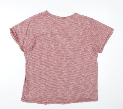 Wrangler Men's Red Striped Cotton T-Shirt, Size S