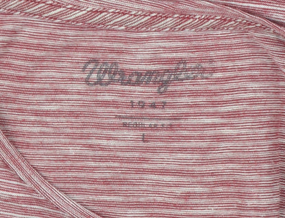 Wrangler Men's Red Striped Cotton T-Shirt, Size S