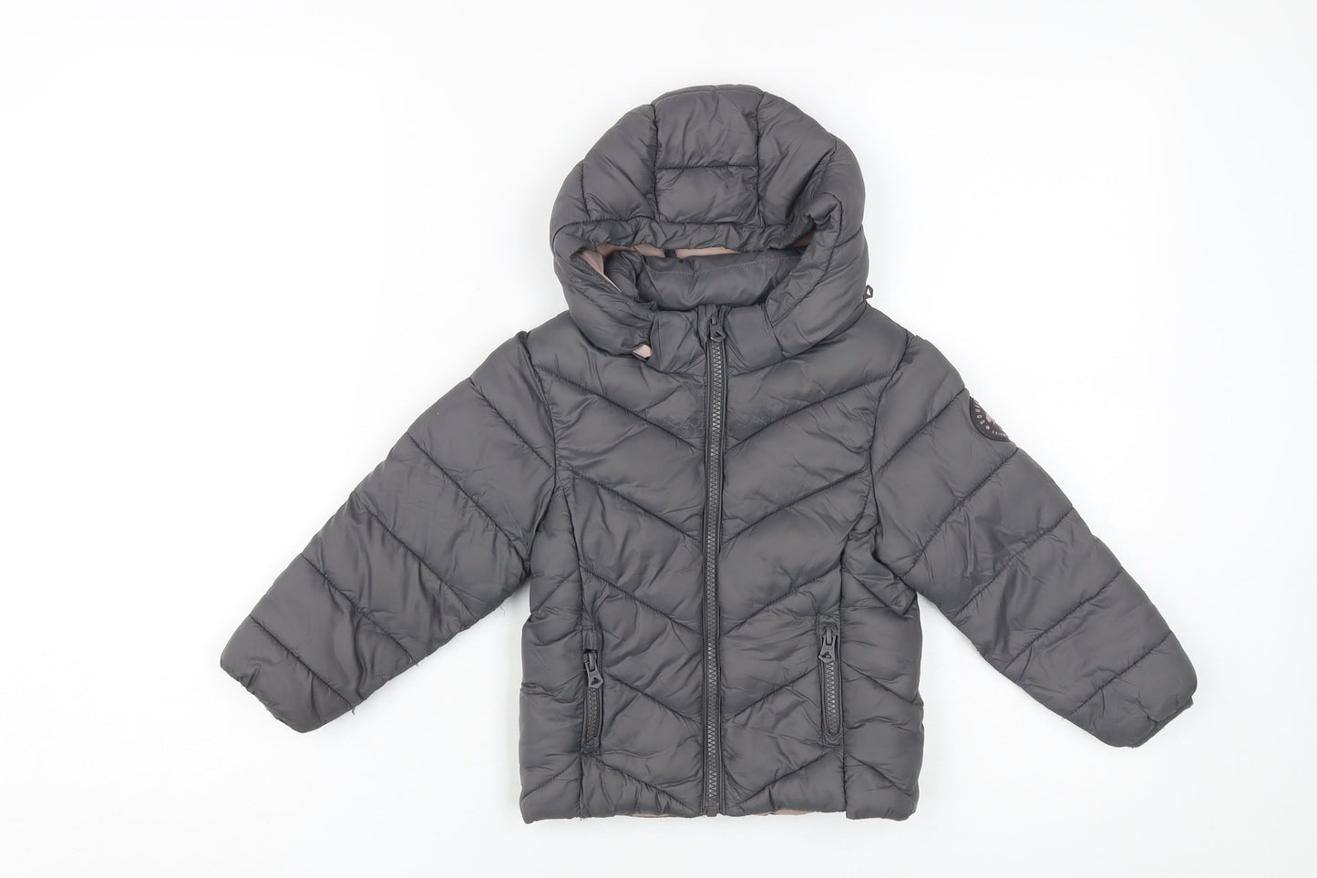 SoulCal & Co Girls Grey Puffer Jacket 2-3 Years