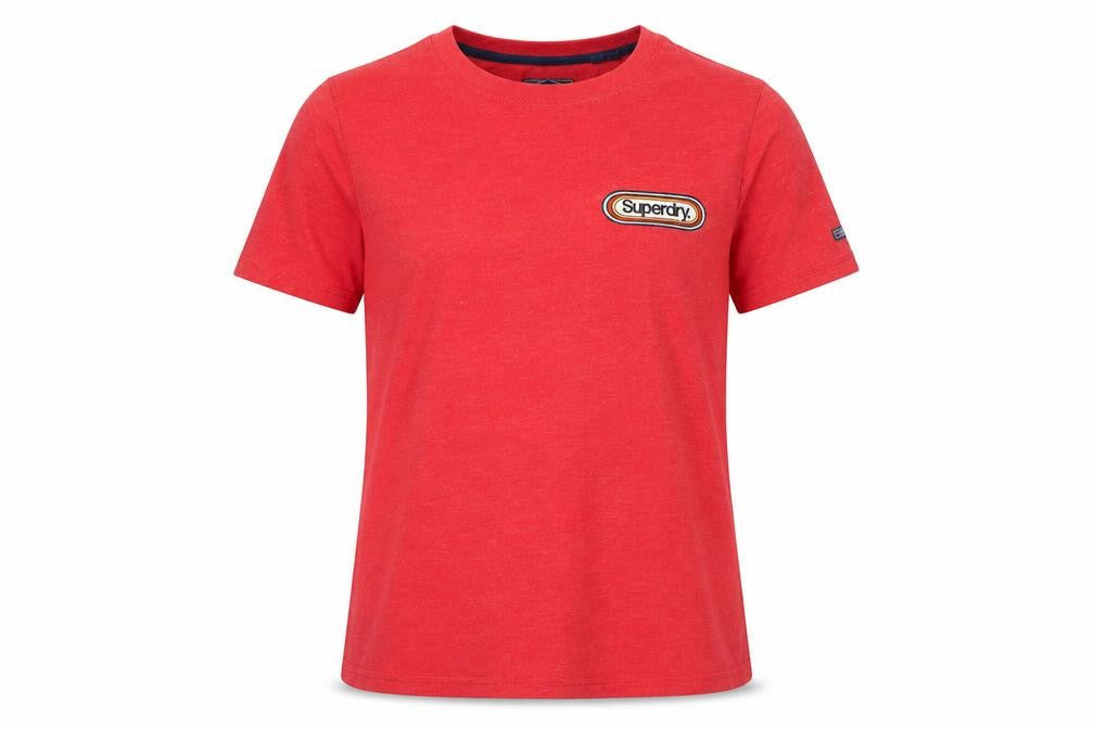 Womens UK Size 8 Superdry Red Basic T-Shirt