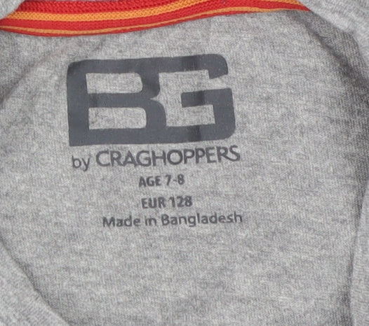 Craghoppers Boys Grey T-Shirt, Size 7-8 Years, Casual, Logo Accent