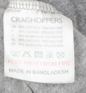 Craghoppers Boys Grey T-Shirt, Size 7-8 Years, Casual, Logo Accent