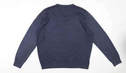 James Pringle Men's Blue L V-Neck Pullover Jumper