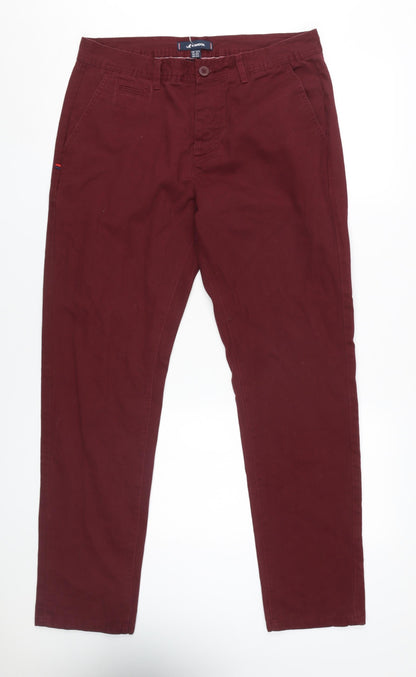 Kangol Men's Red Chino Trousers 32 Regular Fit