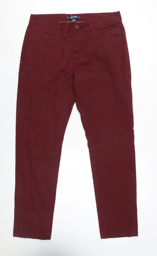 Kangol Men's Red Chino Trousers 32 Regular Fit