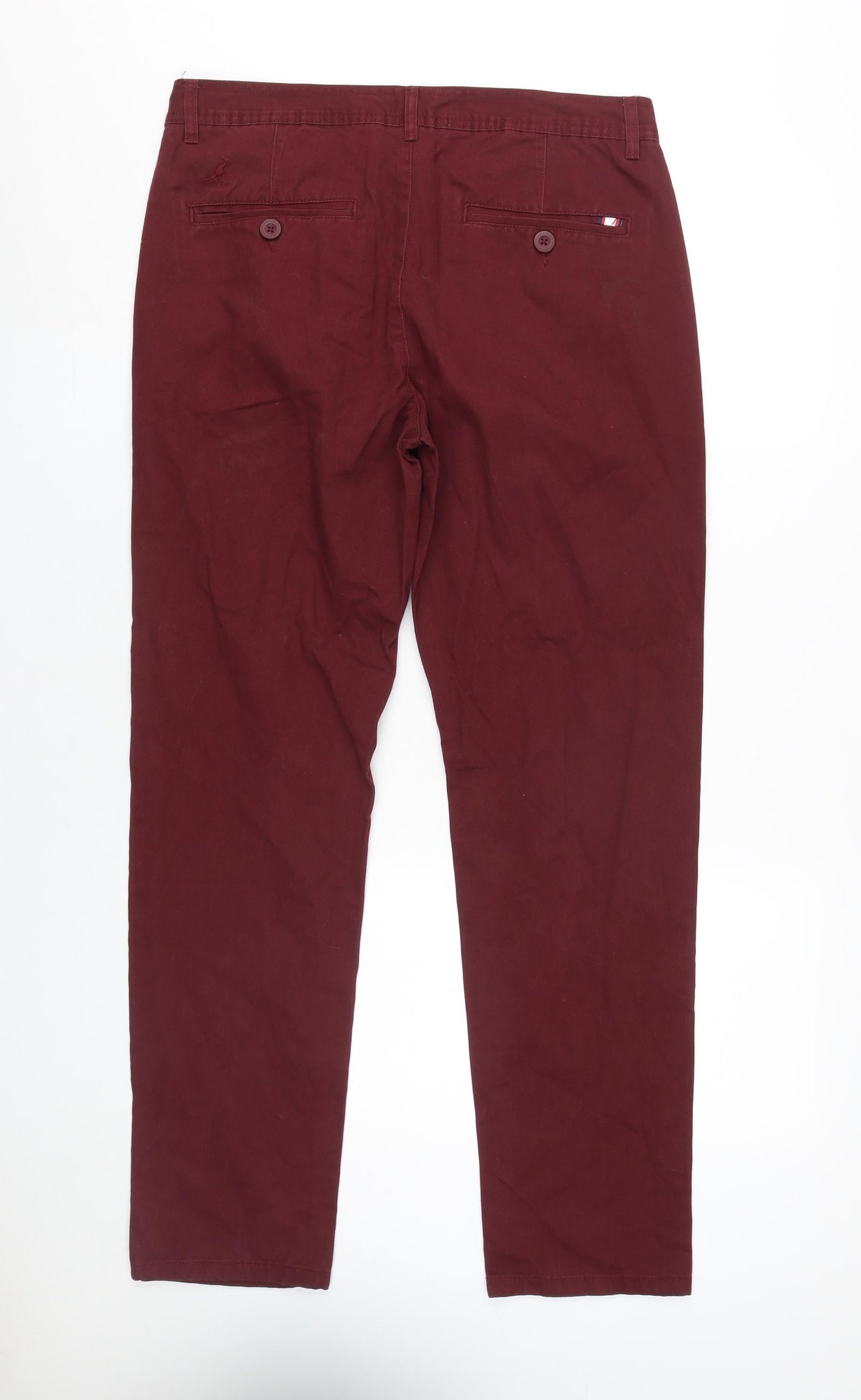 Kangol Men's Red Chino Trousers 32 Regular Fit