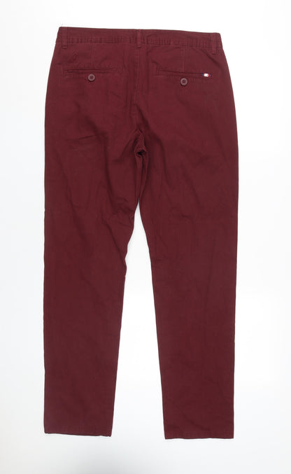 Kangol Men's Red Chino Trousers 32 Regular Fit
