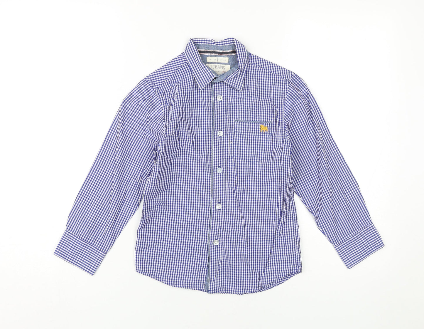 Jasper Conran Boys Blue Check Button-Up Shirt 7 Years