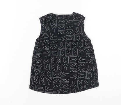 DKNY Women's Black Graphic Jersey Tank Top Size 6