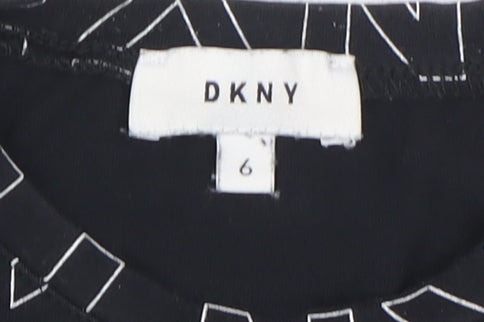 DKNY Women's Black Graphic Jersey Tank Top Size 6