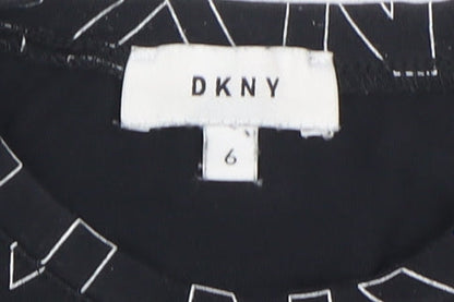 DKNY Women's Black Graphic Jersey Tank Top Size 6