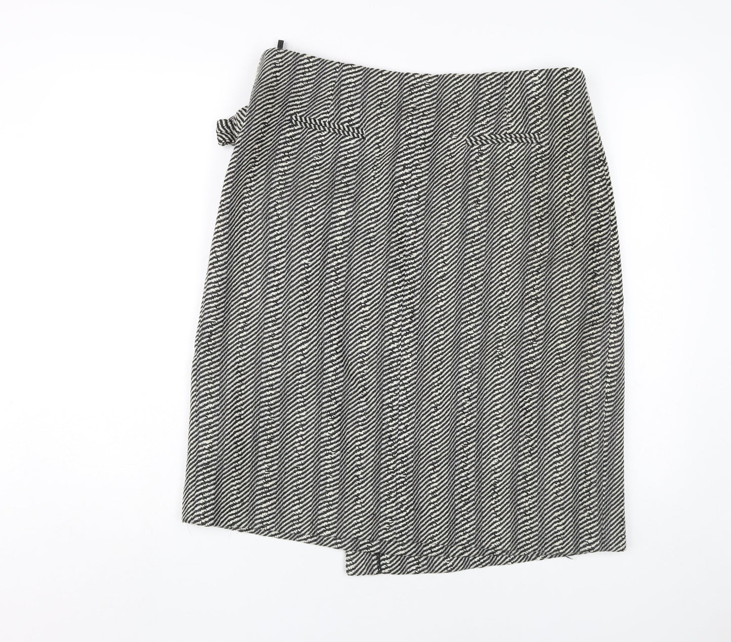 Jaeger Women's Black White Geometric Wrap Skirt Size 14