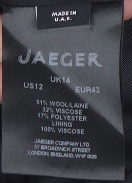 Jaeger Women's Black White Geometric Wrap Skirt Size 14