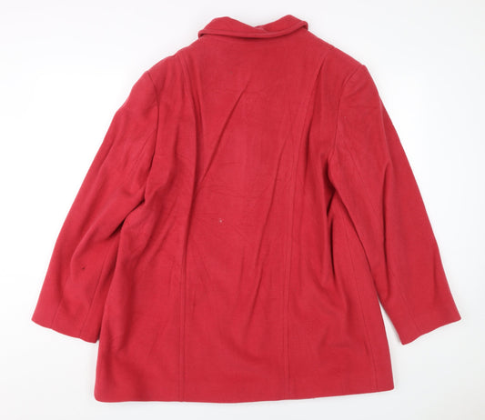 Womens UK Size 14 Eastex Red Overcoat