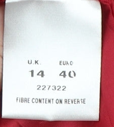 Womens UK Size 14 Eastex Red Overcoat