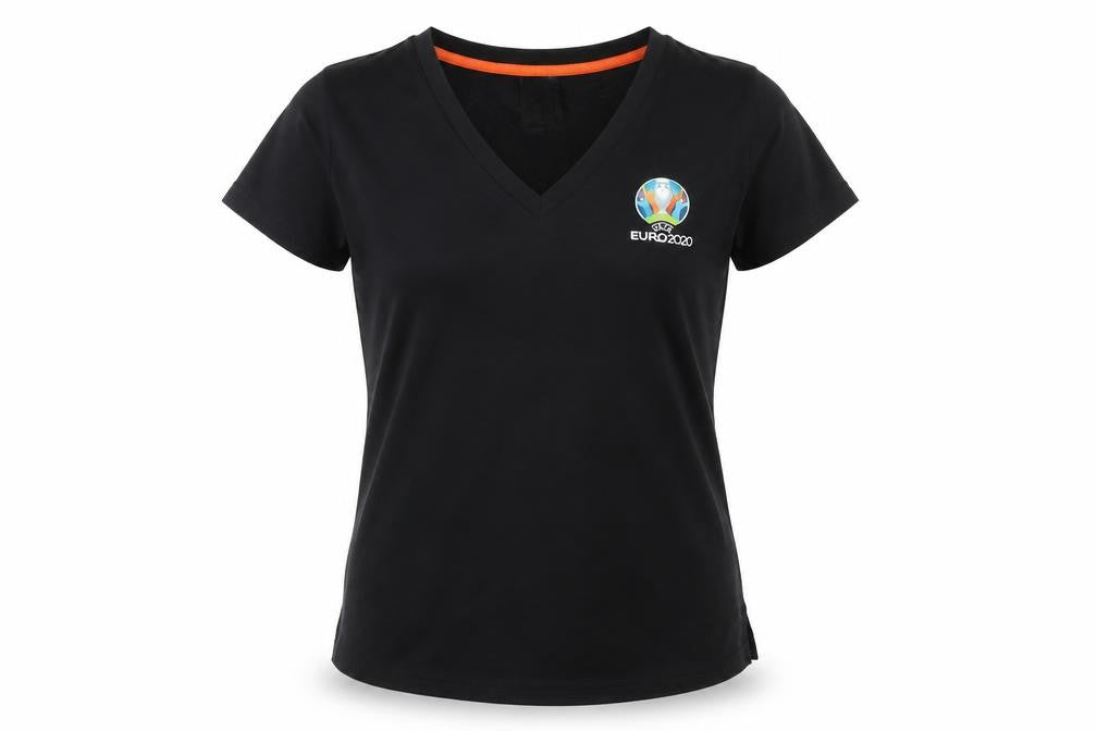 Front view of Adidas Women's Black V-Neck Sports T-Shirt